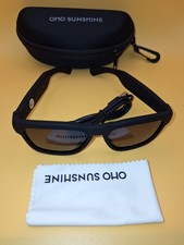 Oho Sunshine Smart Glasses 5.2 Wireless Elite Model w Case & Cloth Black