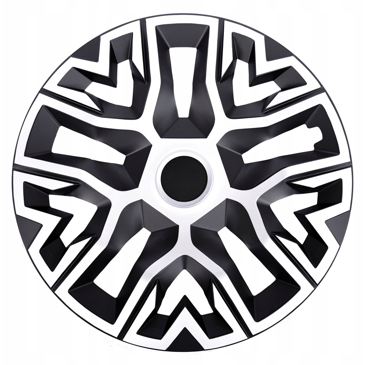 Enjoliveurs 14 pouces NRM bicolores blanc et noir pour voiture - Lot de 4 pièces