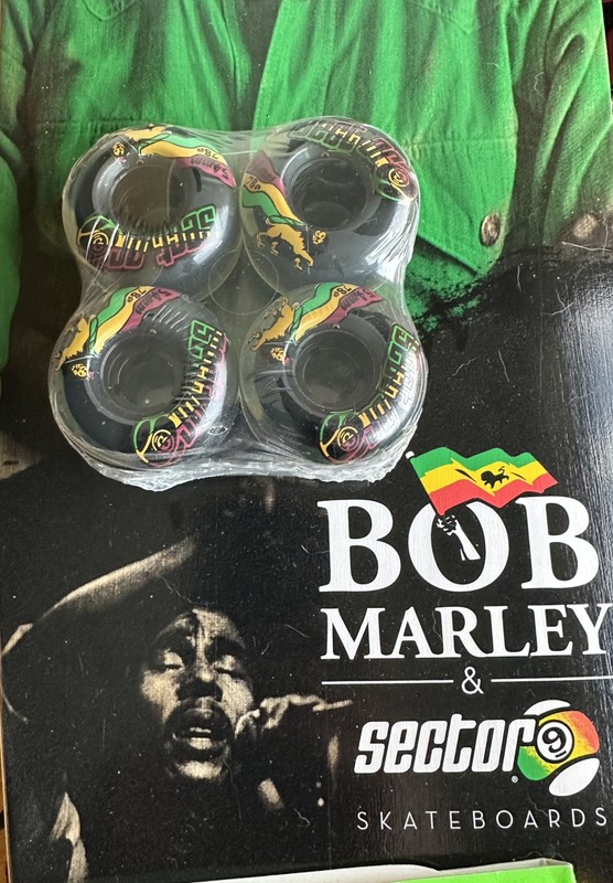 Sector Nine skateboard Wheels 54mm78A Clear/Rasta Lion Jah Rastafari Bob Marley