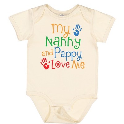 Inktastic Nanny And Pappy Love Me Baby Bodysuit Grandchild Childs Boy Girl