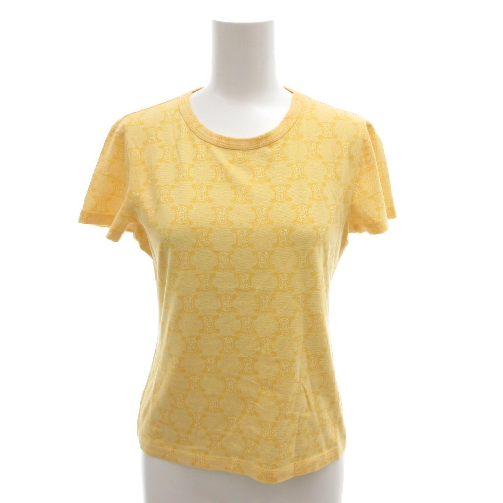 Celine Tshirt Allover Pattern Triomphe Yellow M U… - image 1