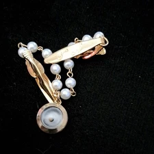 Sweater/Scarf/ Dress Clip With Mustard Seed Charm Gold Tone