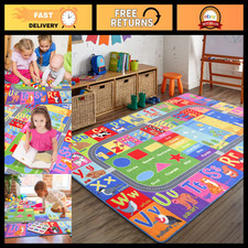 Educational Kids Rug 4x6 Area Carpet for Classroom Playroom Nursery Decor