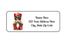 30 Nutcracker Chirstmas PERSONALIZED RETURN ADDRESS LABELS 1 in X 2 5/8 GLOSSY