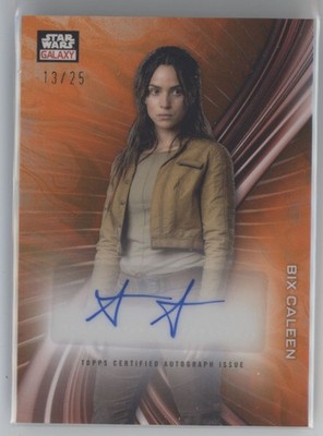 Adria Arjona Bix Caleen 2025 Topps Chrome Galaxy Star Wars Orange Auto #/25