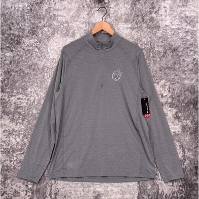 New Travis Mathew Pullover Large Mens 1/4 1/2 Zip Golden Boy Boxing Gray