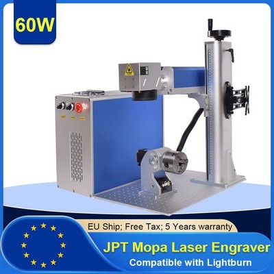 60W JPT M7 Mopa Fiber Marking Deep Engraver Machine Color Mark For Metal Coin EU