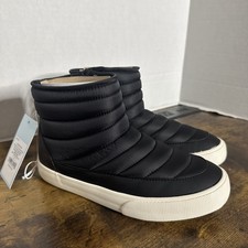 Cat  Jack Kylie Black Zipper Booties Lined Winter Snow Size 1 NEW