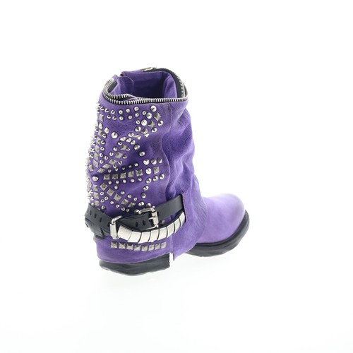 A.S. 98 Sid Womens Purple Leather Zipper Casual Dress Boots 3 - Picture 8 of 8