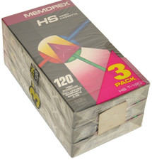 Lot of 3 Memorex T-120 HS VHS Video Cassette 246min