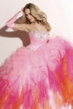 Mori Lee "Strawberry Sherbert" Quinceañera/Prom Ballgown Ombré Tulle