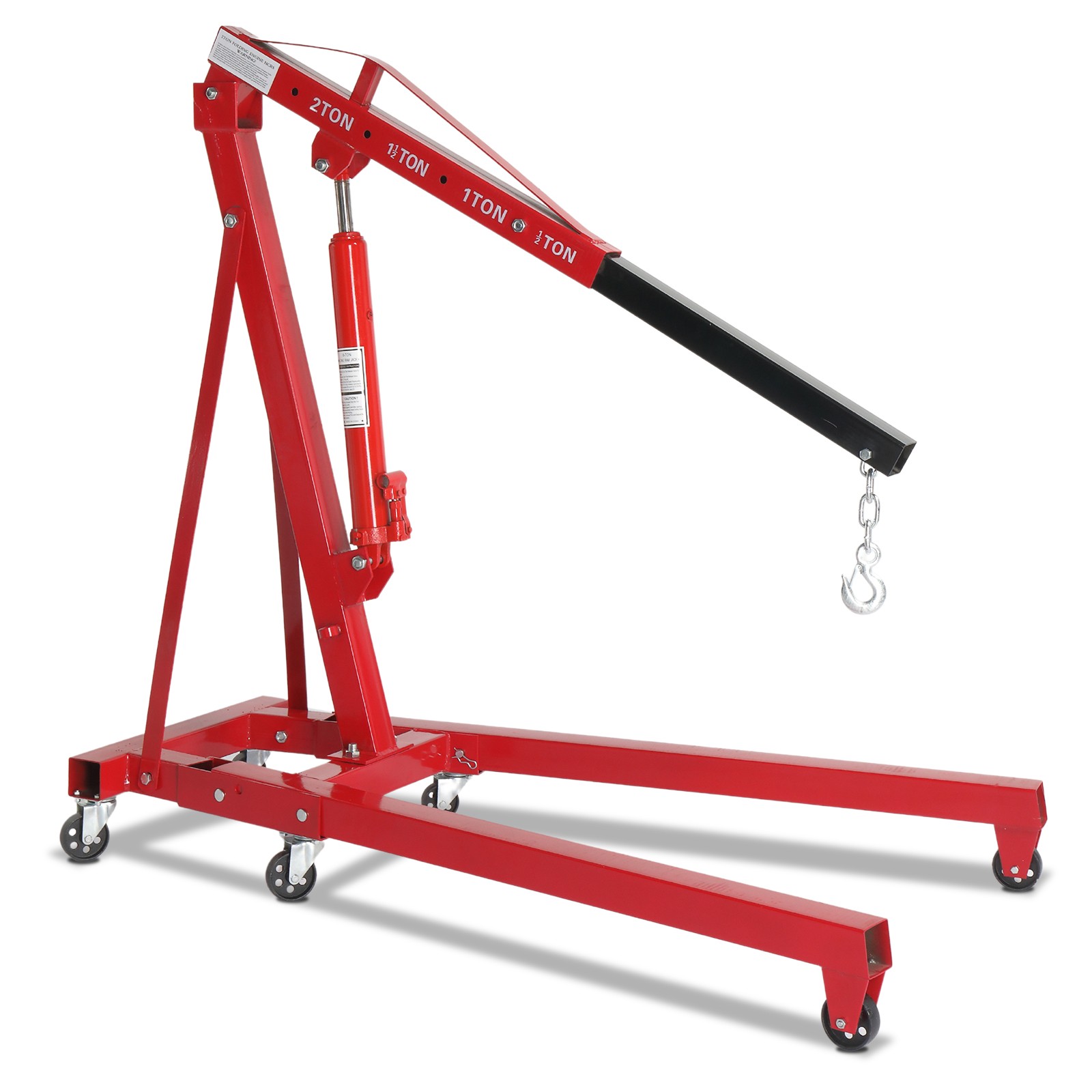 New Hot 2 TON Red 4000lb Engine Motor Hoist Cherry Picker Shop Crane Lift