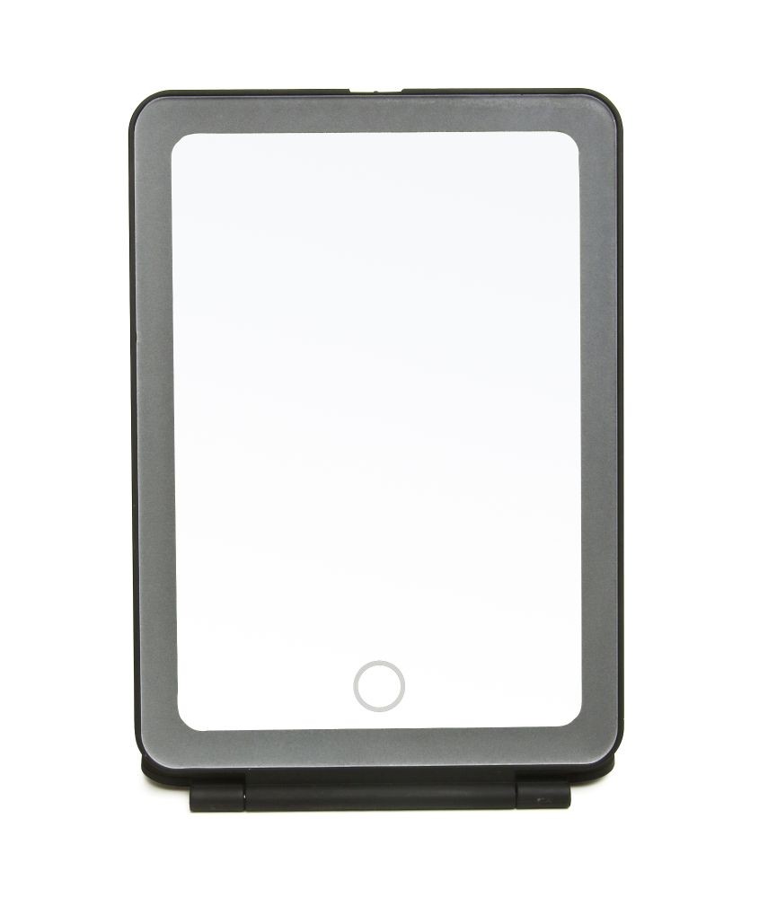 Alice Wheeler Soft Touch Portable LED Travel Mirror Black