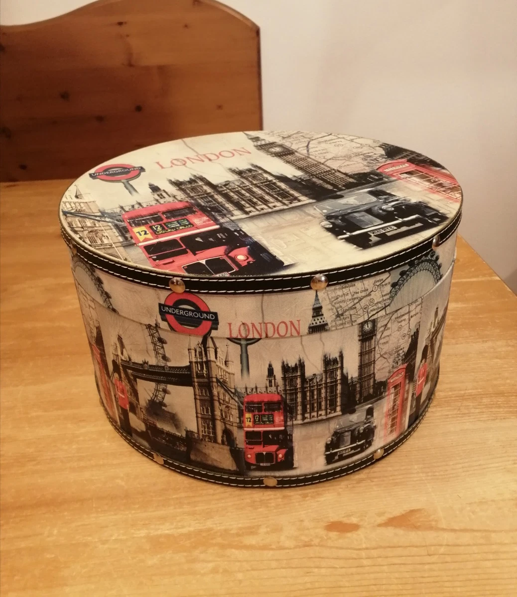 LITLANDSTAR Organizer Per Cappelli In Feltro, Rotondo, Portacappelli Da Viaggio Con Finestra E Tracolla, 43x25 Cm, Cachi