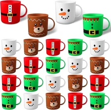 Yaomiao 24 Pcs Christmas Mugs 2.8 inches (diameter), as shown in the picture 