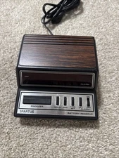 Vintage Spartus Neptune LED Alarm Clock Model 1104  Woodgrain Metal Tested 