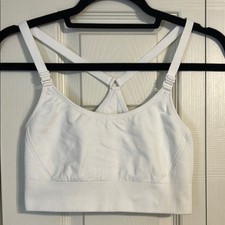 All in Motion White Sports Bra X-Large Yoga Light Support Loungewear Athleisure