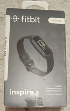 Fitbit Inspire 3 Activity Tracker Heart Rate Monitor Black Small & Large Band