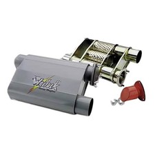 Flowtech Muffler Warlock 2 12 Inletdual 2 12 Outlet Steel Gray Each 50552flt