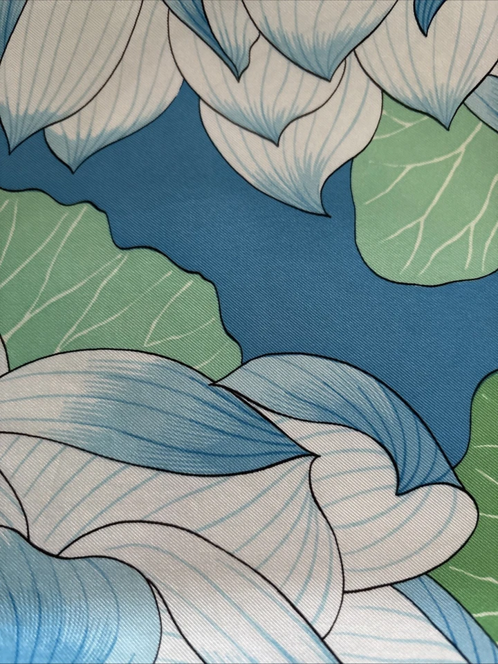 HERMÈS Rare Carré Foulard Vintage Soie PARIS -Fleurs De Lotus -90 X90Cm. TBE - Photo 3/4