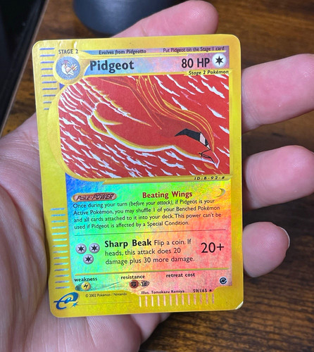 1x Pidgeot - 59/165 - Rare - Reverse Holo Heavily Played Pokemon G2 - Expedition