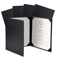WeChef 5 Pack Leather Menu Covers 8.5x11" Trifold 3 View Angle Corner Wine List