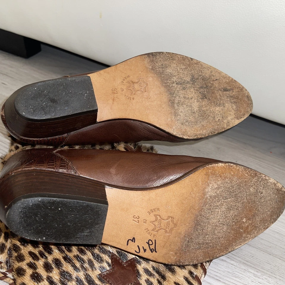 🌟Vintage Minelli Leopard Western Style Leather Boots🌟 - Image 4 of 4