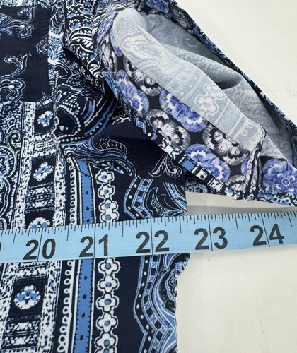 NWT Robert Graham Bandana Print Short Sleeve Stretch Sport Shirt Blue MEDIUM - Picture 7 of 9