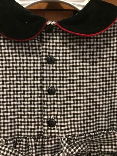 Rare Editions Black Checkard Smock Dress with Flowers Girl's Size 4 FREE SHIPP📦 - Picture 3 of 9