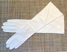 Carretto Lavabile Leather Gloves Womens 7 1/2 White 15" Long Soft Vintage NEW