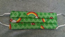 Handmade Fabric Face Mask - Reusable Hello Kitty Green