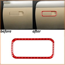 Tapiloto de fibra de carbono rojo caja de almacenamiento manija moldura para Volkswagen Jetta MK6 12-18