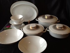 Eschenbach Porzellan weiß edle Tafelservice 9 Vorlegeteile Ragout Terrine Platte