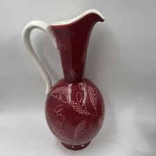 Vintage German Bavaria Porcelain Floral Pitcher MCM Antique Numbered