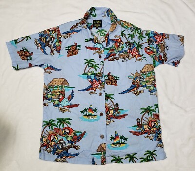 Benny's Tropical Button Down Parrot Margarita Shirt Men S USA