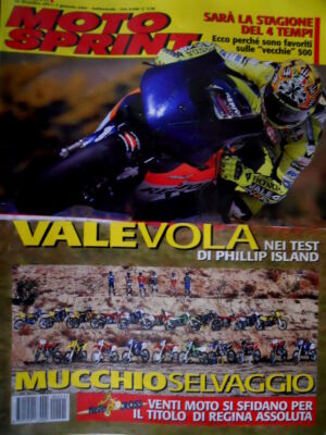 Motosprint 1 2002 Rossi fliegt in Phillip Island Tests. Pagelle Motomondiale