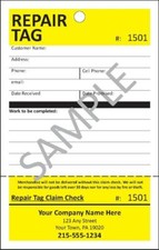 500 Repair Tags, Service Tag, Detachable Claim Check by CompuPrint / TMG117