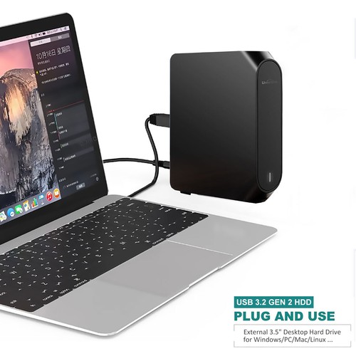 3,5 Zoll 10TB Externe Desktop-Festplatte USB 3.2 Gen 2 Type-C HDD Mac PC Laptop - Bild 6 von 12