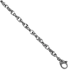4mm wide Stainless Steel Double Loop Welded Chain Necklace 20", 22", 24"