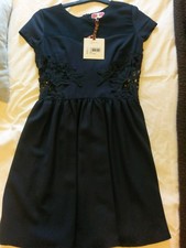 Bnwt navy lace designer ribbon dress