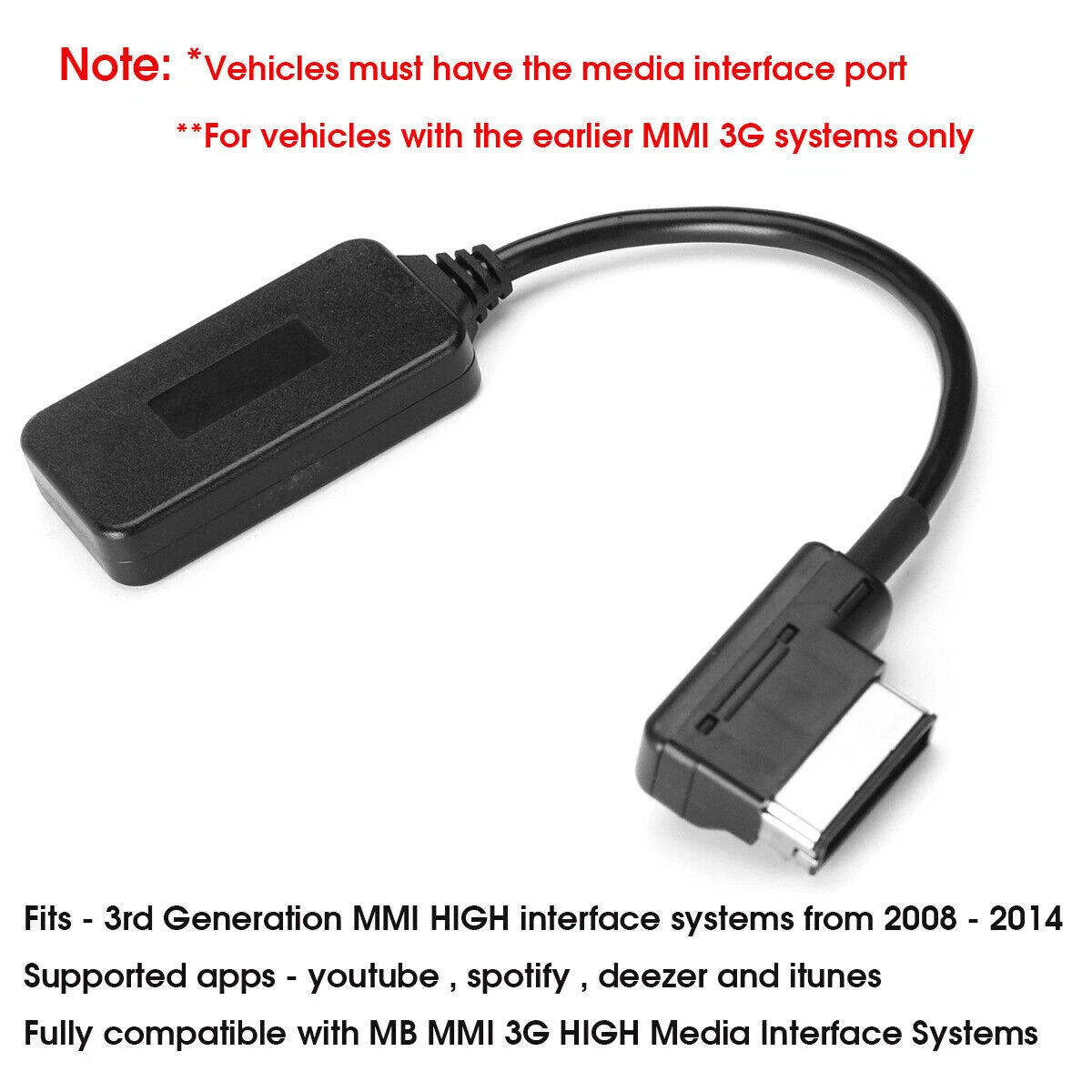 bluetooth Wireless Interface Music Adapter Cable Media For