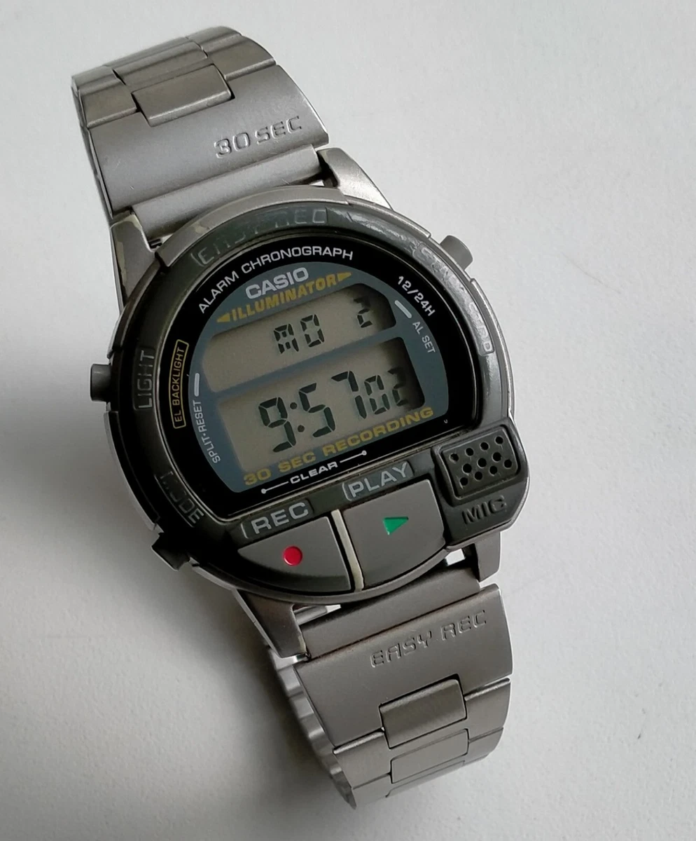 Casio A V1 Easy Rec Alarm Chronograph Original Japan Voice Recorder Watch | eBay