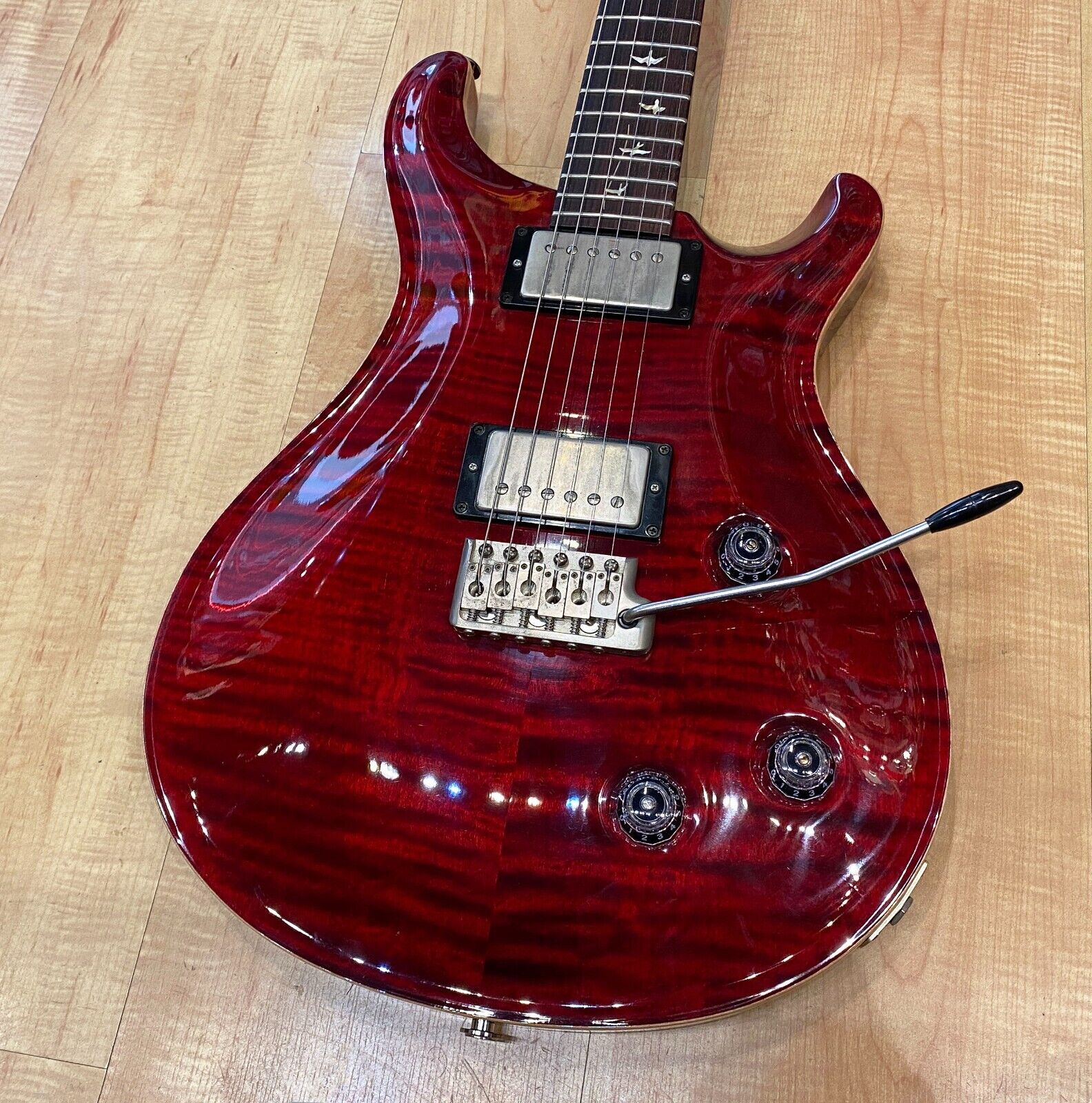 PRS 20th Anniversary Custom 22 Flame 10 Top Transparent Scarlet Red - Used 2005