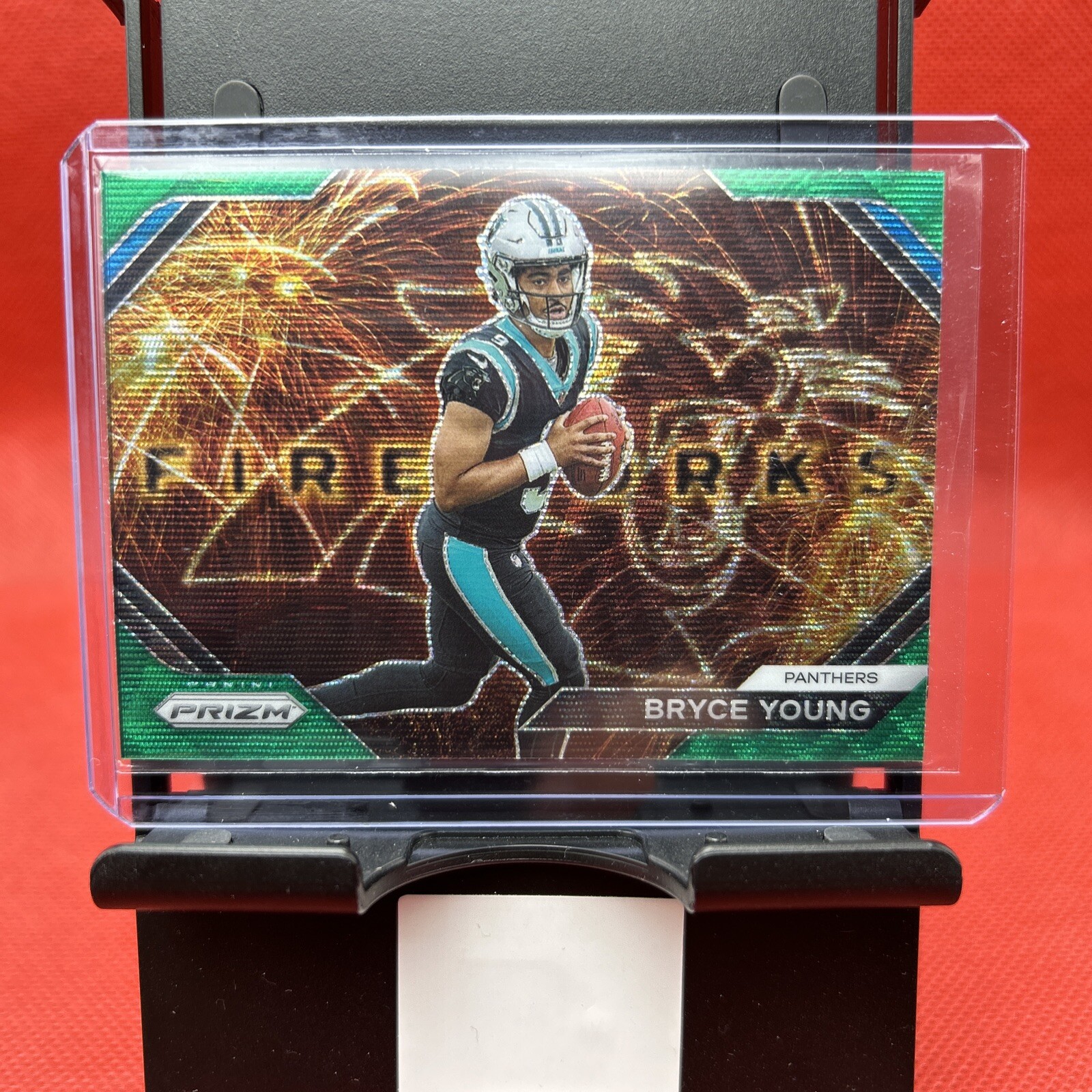 2023 Panini Prizm Bryce Young Fireworks Green Wave Prizm Panthers #F-6
