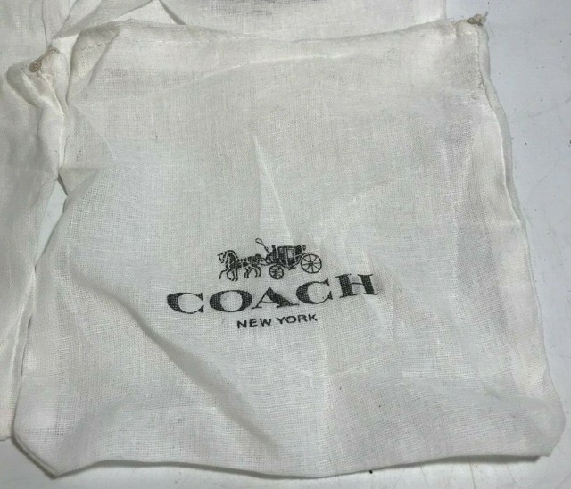 1 COACH WHITE COTTON DUST BAG; Small; Black Logo; Drawstring eBay