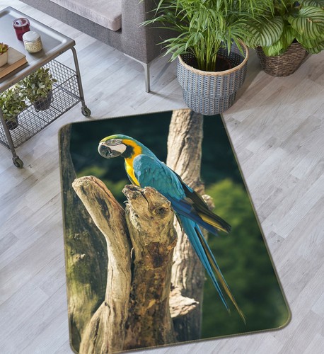 3D White Parrot 1031 Andrea haase Rug Non Slip Rug Mat