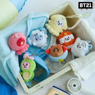 BTS BT21 Official Authentic Goods BABY OCEAN FRIENDS Mini Doll Keyring + Track#