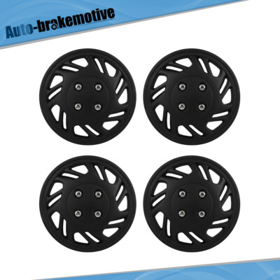4 Pcs 13 Inch Wheel Hub Caps Black Snap On For All Makes Models Wheel Cover Kit