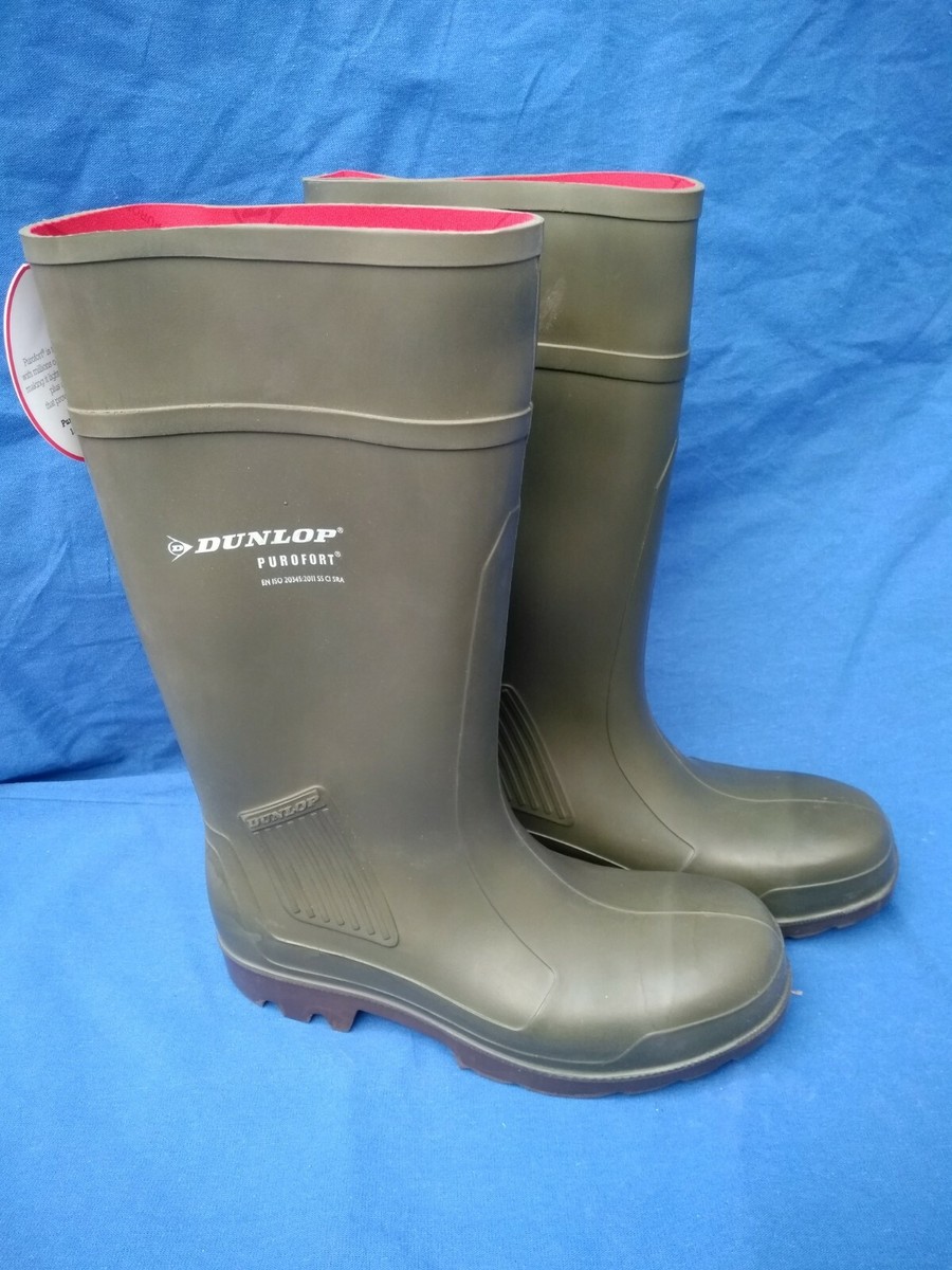 Bottes De Pêche DUNLOP Purofor - Caoutchouc Vert - Taille 45 - Vintage - Neuves Avec étiquettes