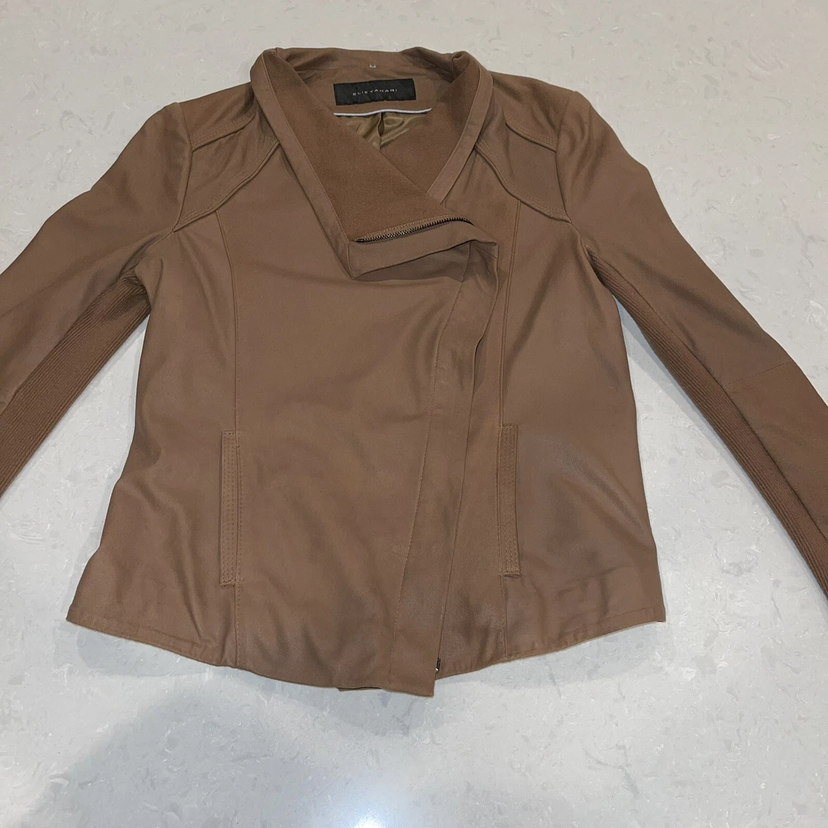 Elie tahari lamb leather best sale jacket